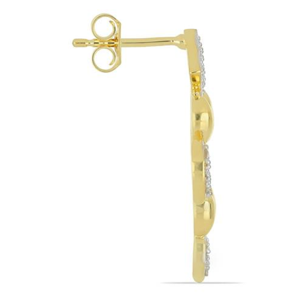BUY WHITE DIAMOND GEMSTONE 14K GOLD CLASSIC EARRINGS WITH WHITE DIAMOND