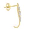 BUY 14K GOLD NATURAL WHITE DIAMOND GEMSTONE LEAF EARRINGS