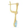 BUY 14K GOLD NATURAL SWISS BLUE TOPAZ GEMSTONE CLASSIC EARRINGS