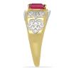 BUY 14K GOLD NATURAL GLASS FILLED RUBY GEMSTONE SINGLE STONE RING
