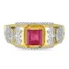 BUY 14K GOLD NATURAL GLASS FILLED RUBY GEMSTONE SINGLE STONE RING