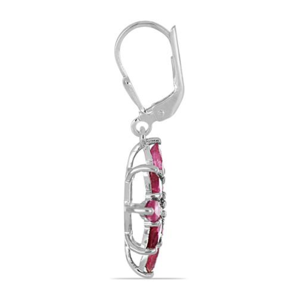 BUY 925 STERLING SILVER GLASS RUBY EARRINGS