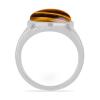 BUY REAL TIGER EYE GEMSTONE BIG STONE RING IN 925 SILVER