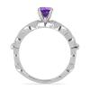 BUY AFRICAN AMETHYST GEMSTONE RING IN RHODIUM PLATED 925 STERLING SILVER | JEWELPIN
