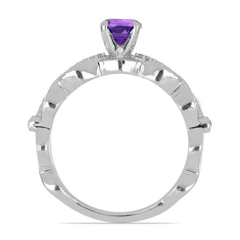 BUY AFRICAN AMETHYST GEMSTONE RING IN STERLING SILVER