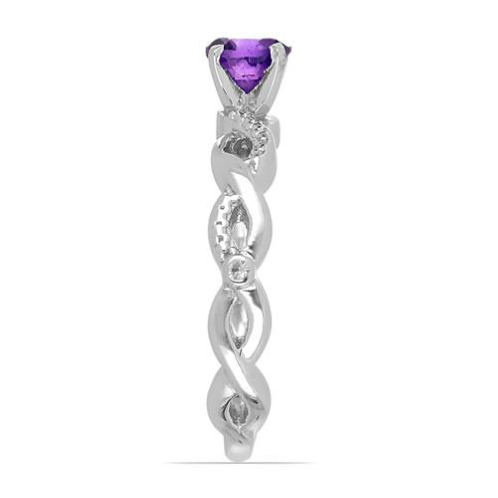 BUY AFRICAN AMETHYST GEMSTONE RING IN STERLING SILVER