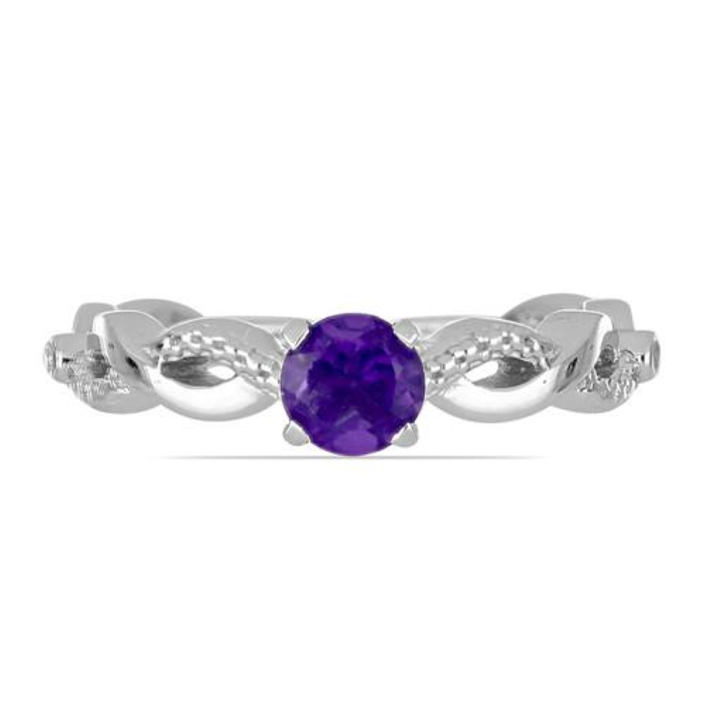 BUY AFRICAN AMETHYST GEMSTONE RING IN STERLING SILVER