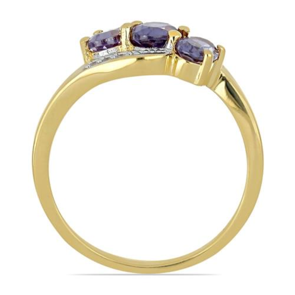  BUY SYNTHETIC ALEXANDRITE MULTI STONE RING IN 925 SILVER