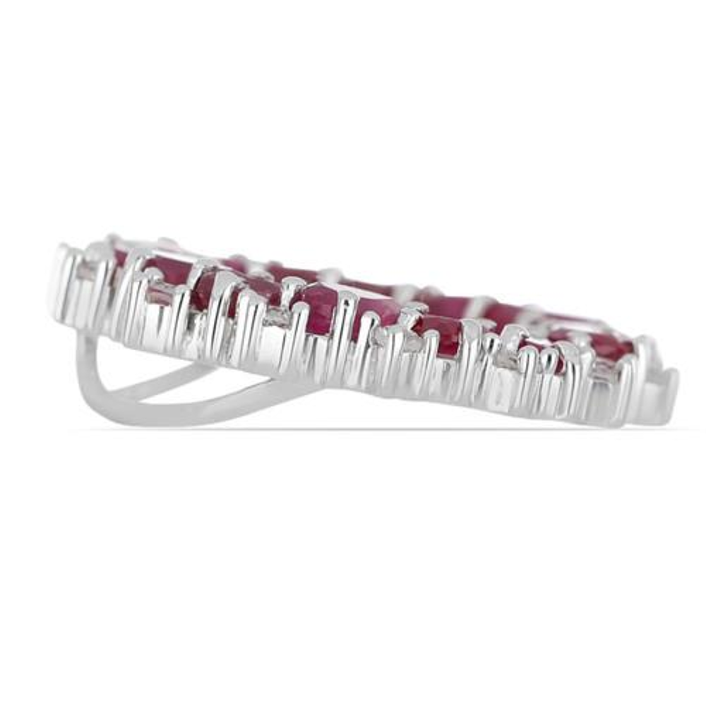 BUY STERLING SILVER  GLASS FILLED RUBY GEMSTONE PENDANT
