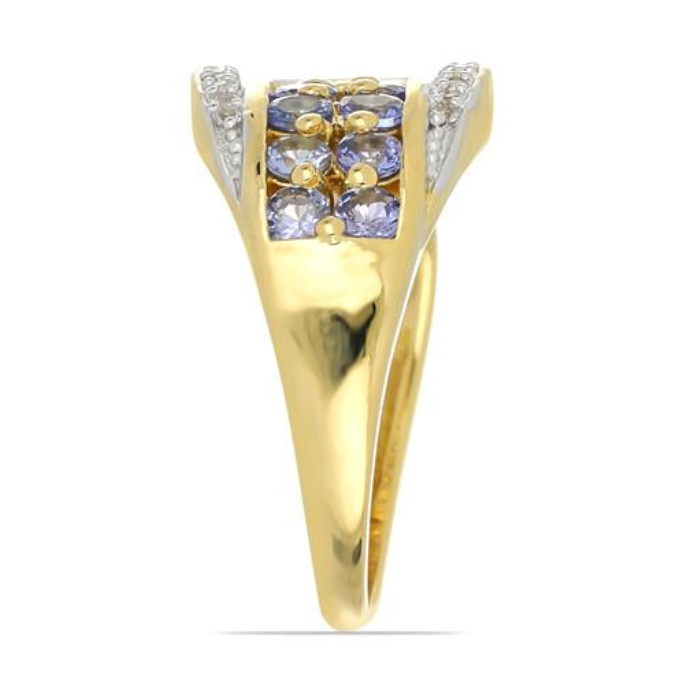 BUY NATURAL TANZANITE GEMSTONE UNIQUE RING IN STERLING SILVER