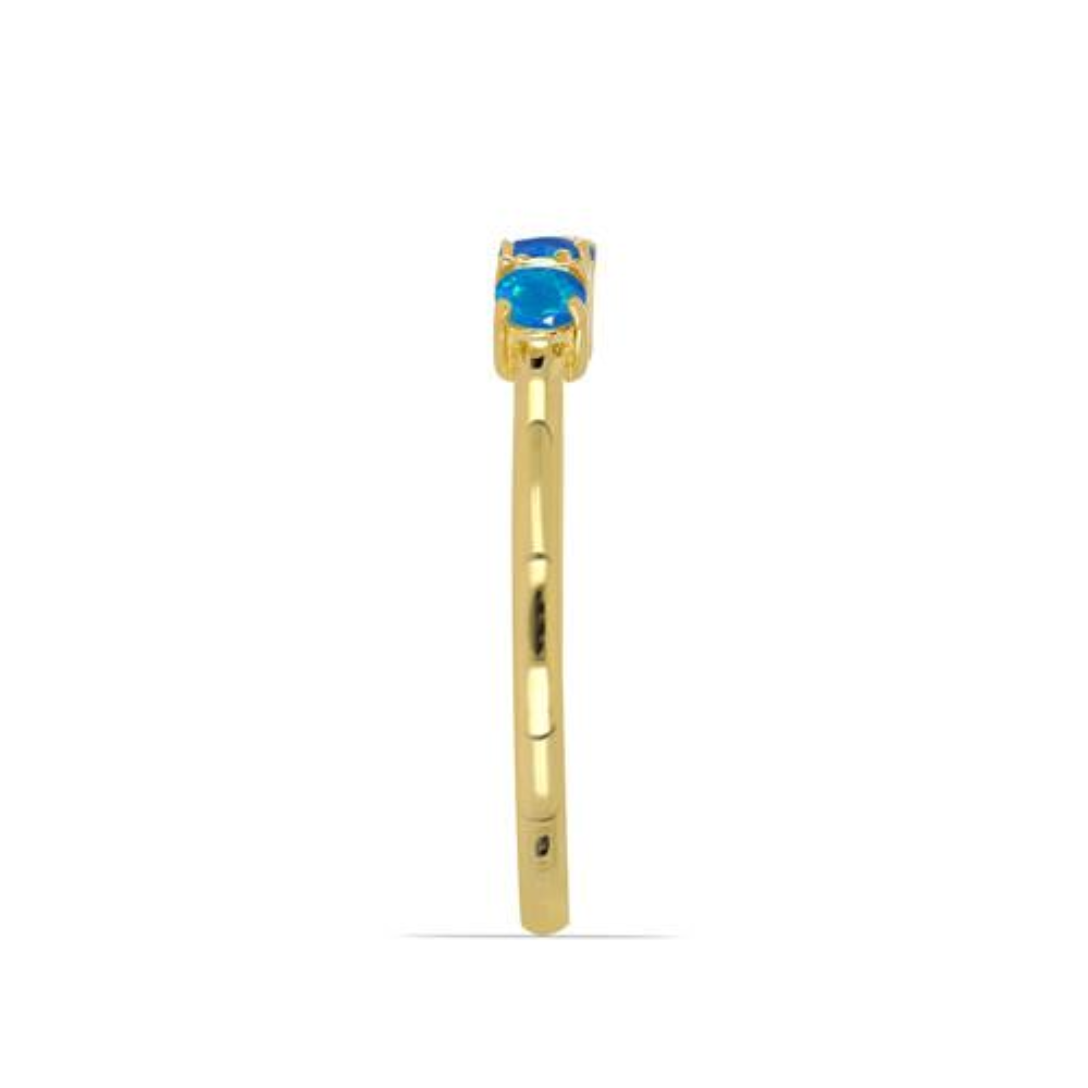BUY 925 SILVER NATURAL APATITE GEMSTONE GOLD PLATED RING 
