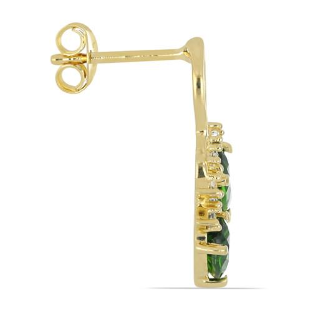 BUY STERLING SILVER REAL CHROME DIOPSIDE GEMSTONE CLASSIC EARRINGS