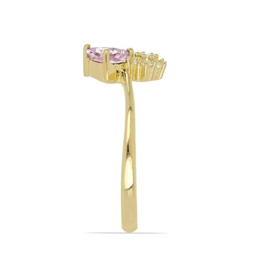 BUY NATURAL PINK AMETHYST GEMSTONE CLASSIC RING IN STERLING SILVER