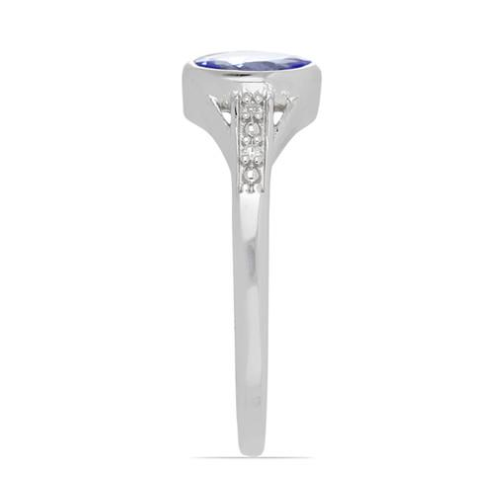 BUY REAL TANZANITE GEMSTONE CLASSIC RING IN 925 SILVER