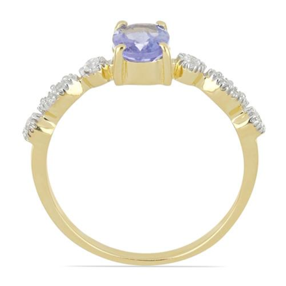 BUY REAL TANZANITE GEMSTONE CLASSIC RING IN STERLING SILVER
