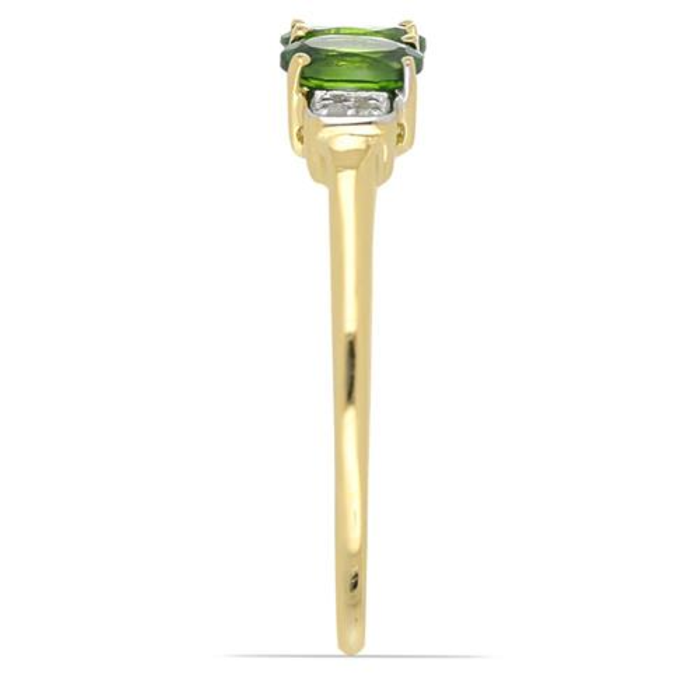 BUY NATURAL CHROME DIOPSIDE GEMSTONE GOLD PLATED RING IN 925 SILVER