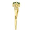 BUY 14K GOLD NATURAL CHROME DIOPSIDE GEMSTONE CLASSIC RING WITH WHITE DIAMOND