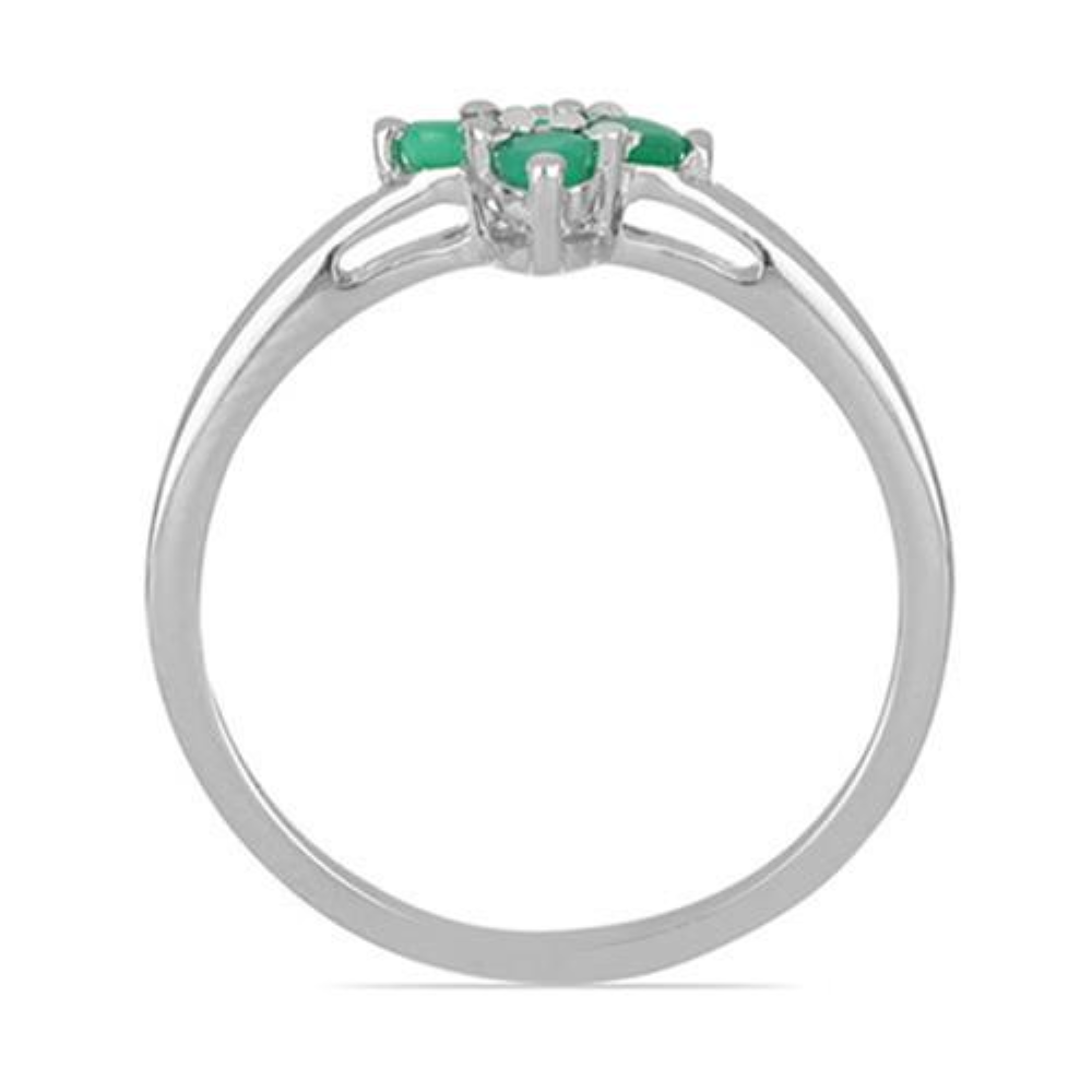 BUY STERLING SILVER NATURAL EMERALD MULTI GEMSTONE RING