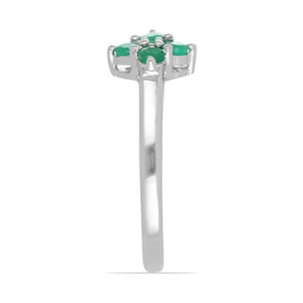 BUY STERLING SILVER NATURAL EMERALD MULTI GEMSTONE RING
