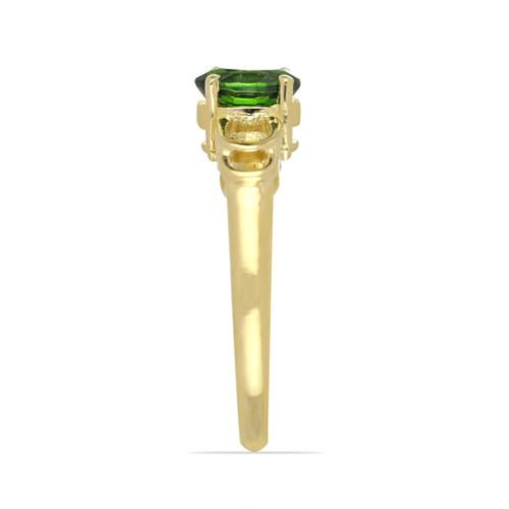 BUY REAL CHROME DIOPSIDE GEMSTONE GOLD PLATED RING IN 925 SILVER