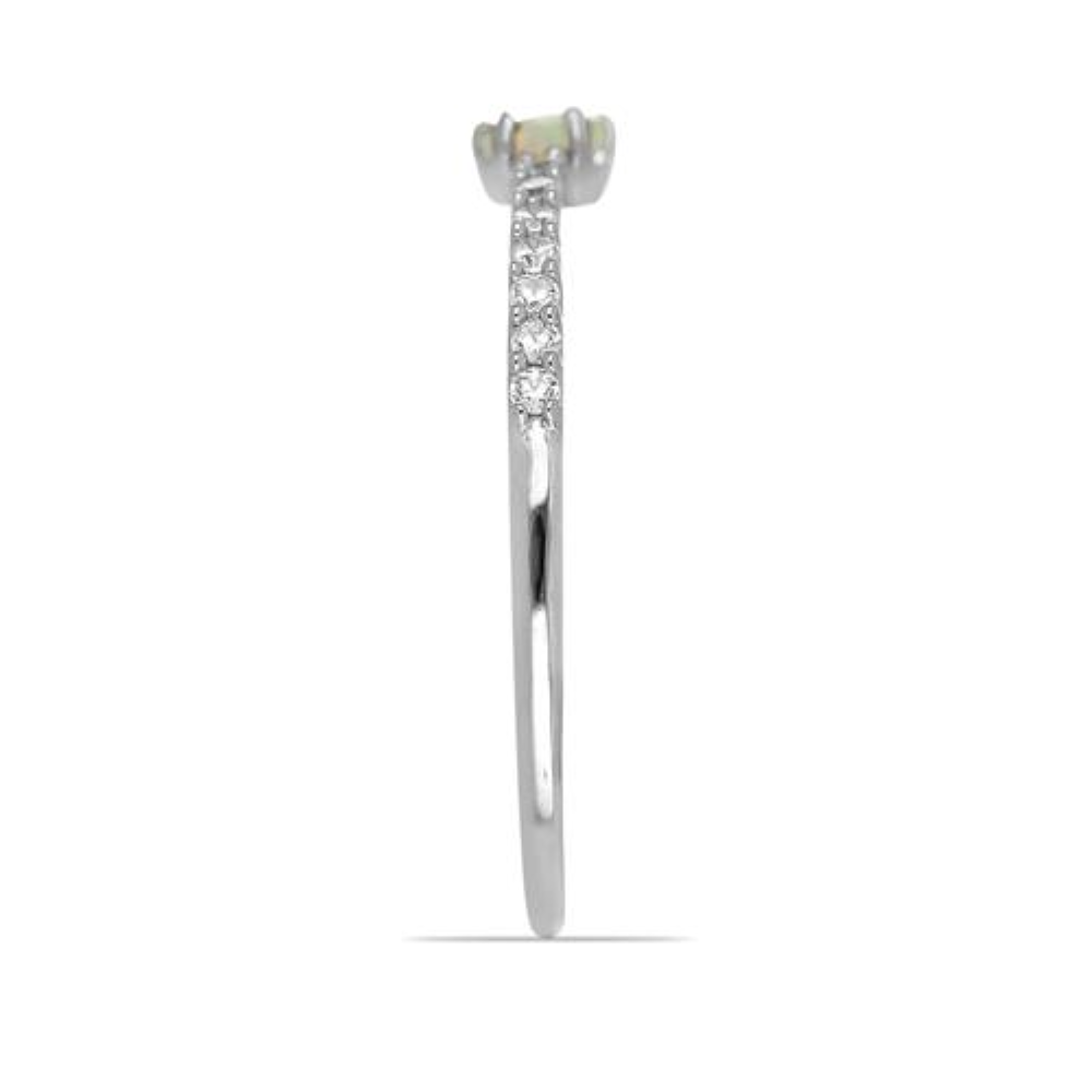 BUY REAL ETHIOPIAN OPAL GEMSTONE CLASSIC RING IN STERLING SILVER