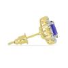 BUY 14K GOLD REAL TANZANITE GEMSTONE HALO EARRINGS