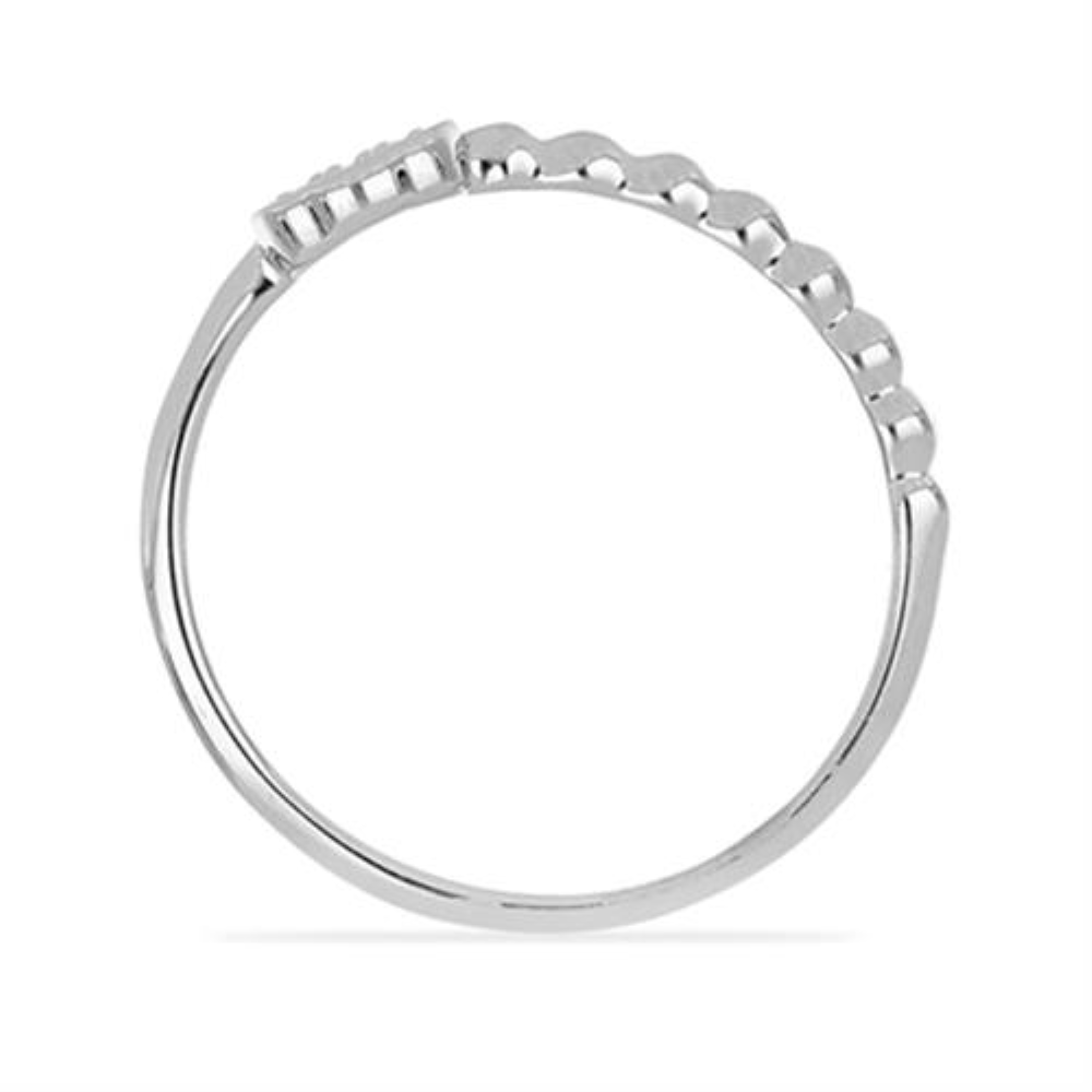 BUY NATURAL WHITE DIAMOND DOUBLE CUT GEMSTONE RING IN STERLING SILVER