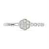 BUY NATURAL WHITE DIAMOND DOUBLE CUT GEMSTONE RING IN STERLING SILVER