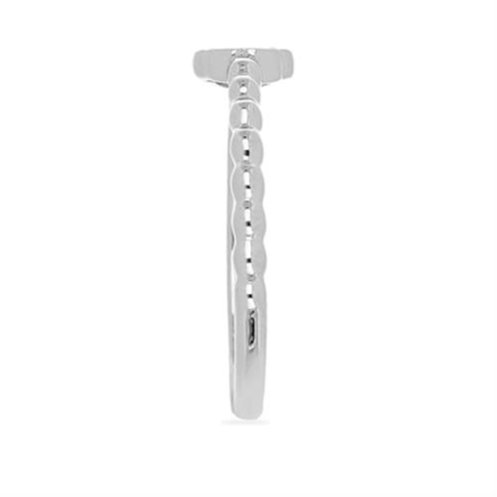 BUY NATURAL WHITE DIAMOND DOUBLE CUT GEMSTONE RING IN STERLING SILVER