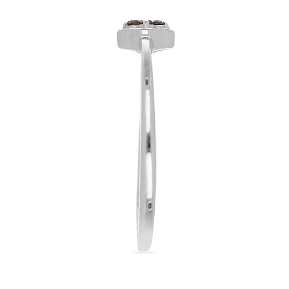 BUY RED DIAMOND DOUBLE CUT GEMSTONE RING IN STERLING SILVER