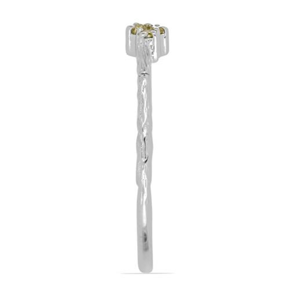 BUY YELLOW DIAMOND DOUBLE CUT GEMSTONE RING IN 925 SILVER