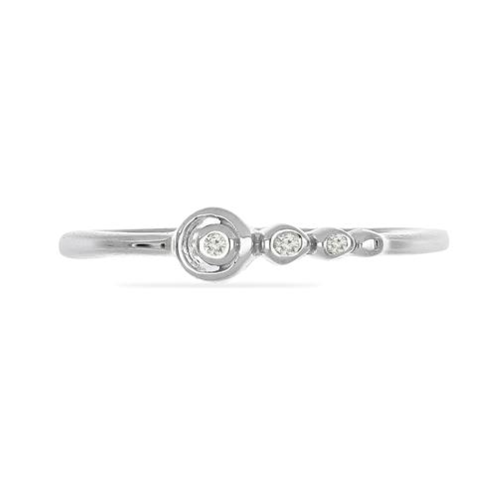 BUY STERLING SILVER NATURAL WHITE DIAMOND DOUBLE CUT GEMSTONE RING