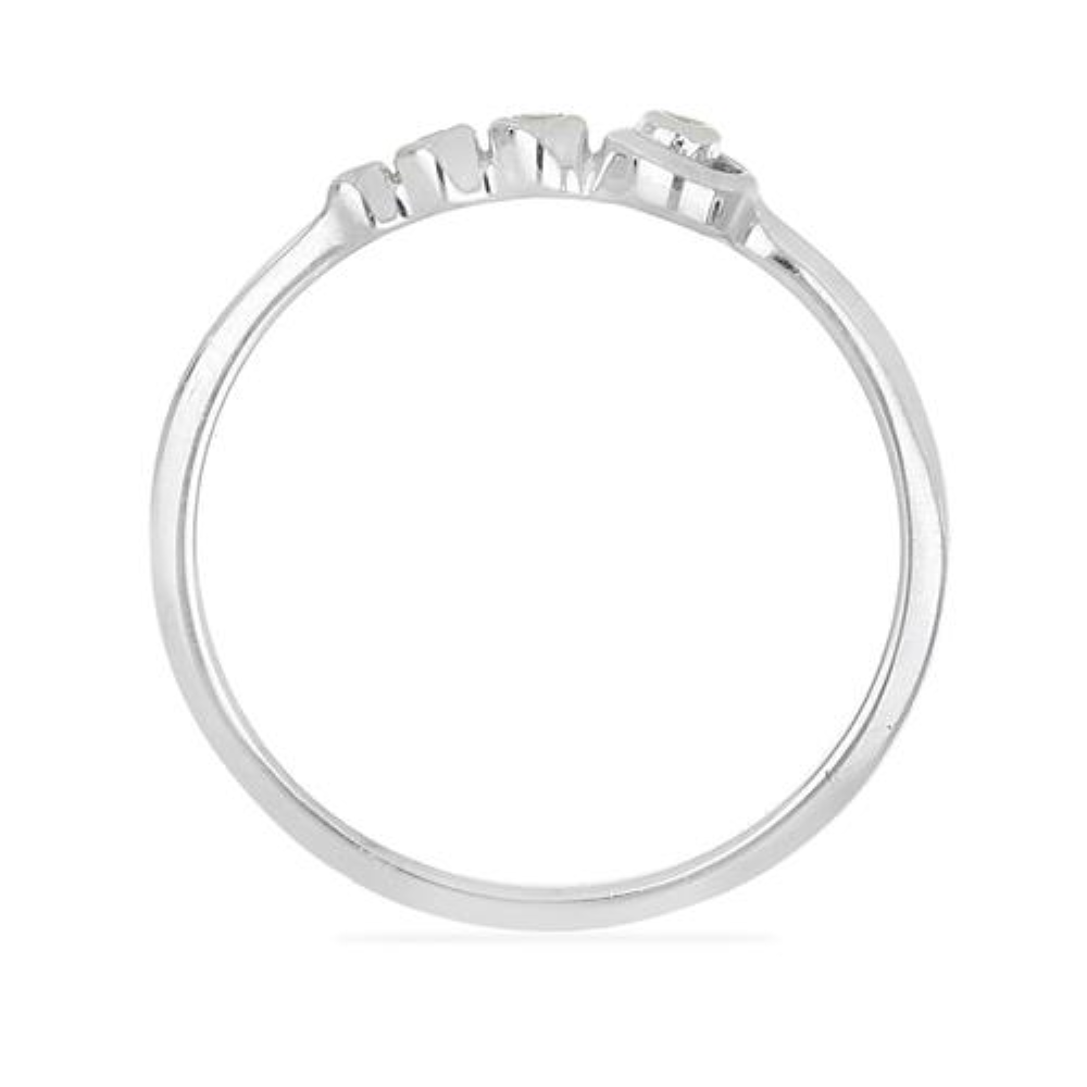 BUY STERLING SILVER NATURAL WHITE DIAMOND DOUBLE CUT GEMSTONE RING