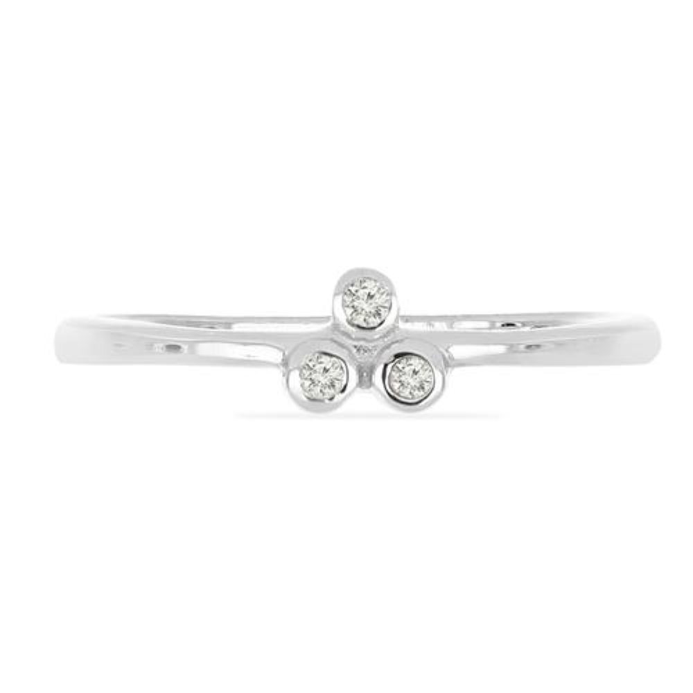 BUY REAL WHITE DIAMOND DOUBLE CUT GEMSTONE  RING IN 925 SILVER
