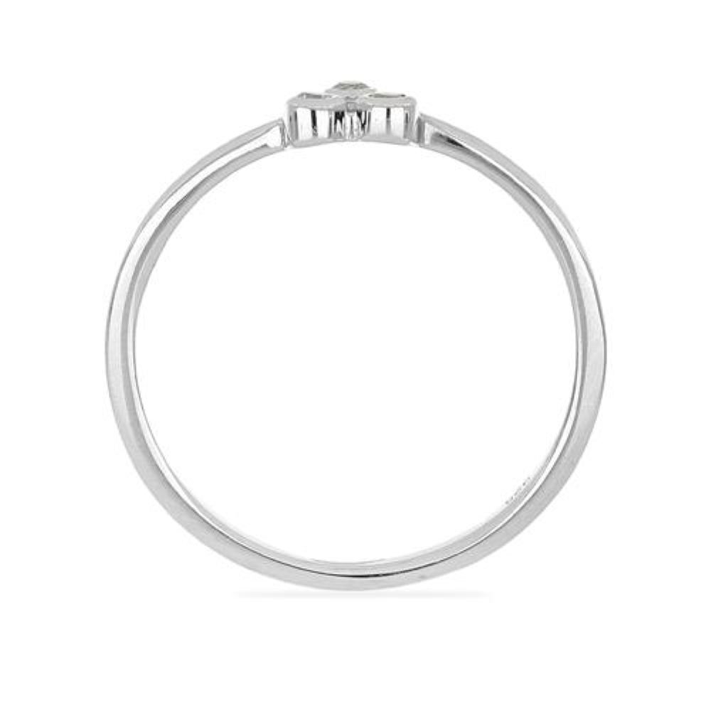 BUY REAL WHITE DIAMOND DOUBLE CUT GEMSTONE  RING IN 925 SILVER