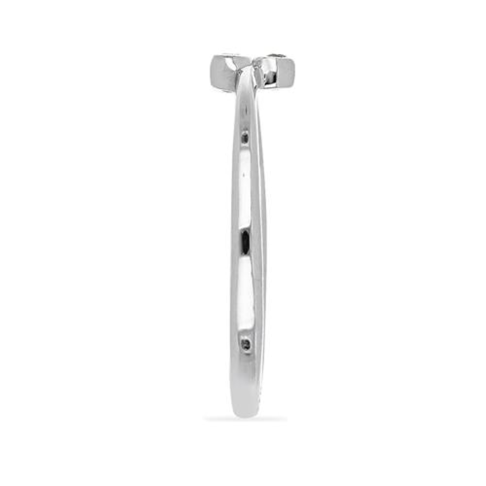 BUY REAL WHITE DIAMOND DOUBLE CUT GEMSTONE  RING IN 925 SILVER