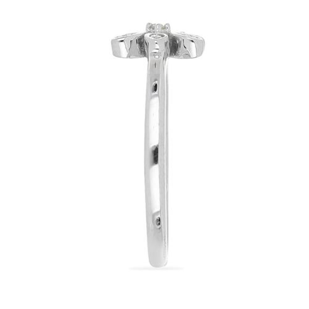 BUY 925 SILVER WHITE DIAMOND DOUBLE CUT GEMSTONE RING