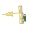BUY 14K GOLD NATURAL CHROME DIOPSIDE GEMSTONE HALO EARRINGS