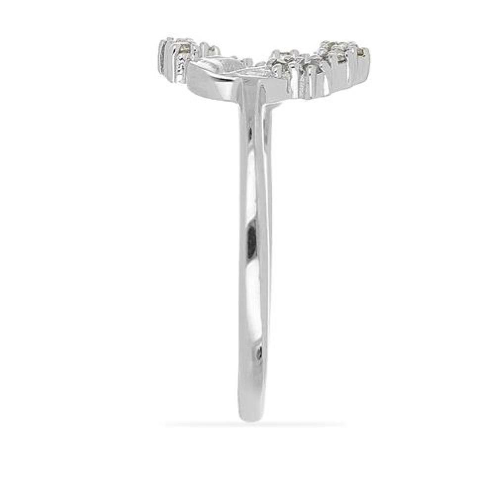 BUY STERLING SILVER NATURAL CHAMPEGNE DIAMOND DOUBLE CUT GEMSTONE RING