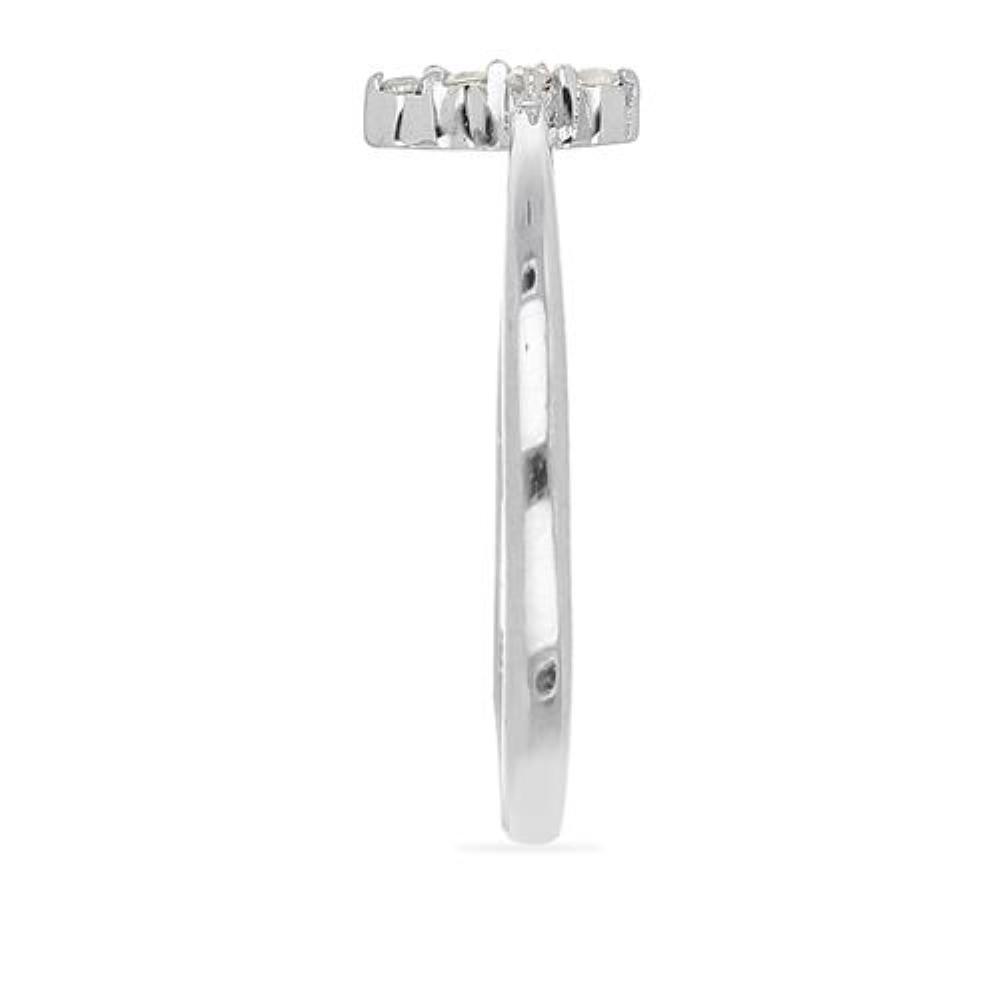 BUY REAL WHITE DIAMOND DOUBLE-CUT GEMSTONE RING IN 925 SILVER
