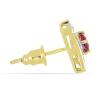 BUY 14K GOLD NATURAL RUBELITE GEMSTONE CLASSIC EARRINGS WITH WHITE DIAMOND