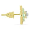 BUY 14K GOLD FLORAL EMERALD AND DIAMOND EARRINGS