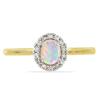 BUY 14K GOLD NATURAL ETHIOPIAN OPAL GEMSTONE HALO RING