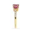 BUY 14K GOLD NATURAL GLASS FILLED RUBY GEMSTONE CLASSIC RING WITH WHITE DIAMOND