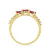 BUY 14K GOLD NATURAL GLASS FILLED RUBY GEMSTONE CLASSIC RING WITH WHITE DIAMOND