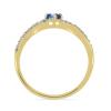 BUY 14K GOLD NATURAL BLUE KYANITE GEMSTONE CLASSIC RING WITH WHITE DIAMOND