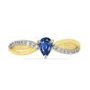 BUY 14K GOLD NATURAL BLUE KYANITE GEMSTONE CLASSIC RING WITH WHITE DIAMOND