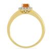 BUY 14K GOLD  NATURAL MADEIRA CITRINE GEMSTONE HALO RING WITH WHITE DIAMOND