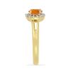 BUY 14K GOLD  NATURAL MADEIRA CITRINE GEMSTONE HALO RING WITH WHITE DIAMOND