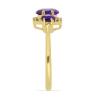 BUY REAL AFRICAN AMETHYST GEMSTONE WITH WHITE DIAMOND CLASSIC RING